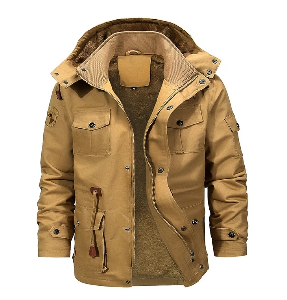 Liu Ming Good Quality Winter 2024 New Design Men Warm Fleece Inner Jacket Multi Pocket Cargo Bomber Cotton Parkas Coats