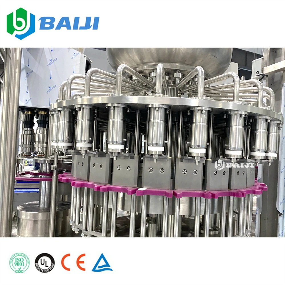 Automatic small plastic bottle hot fruit juice bottle filling packaging and labeling plant machine line