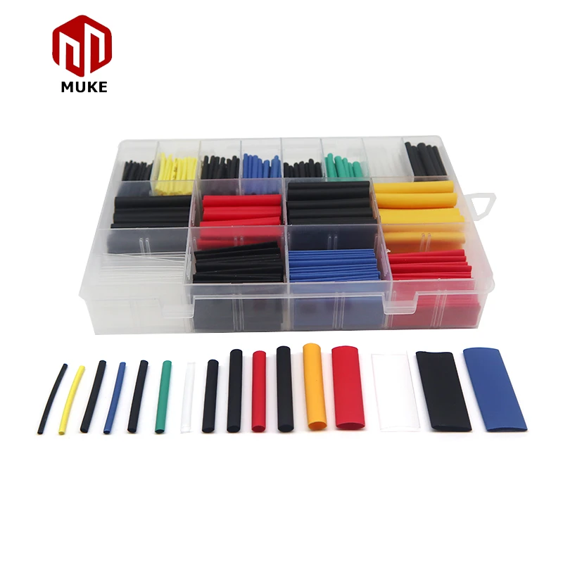 580pcs Heat Shrink Tubing 2:1 Electrical Wire Cable Wrap Assortment Electric Insulation Heat Shrink Tube Kit Gaine Thermoretract