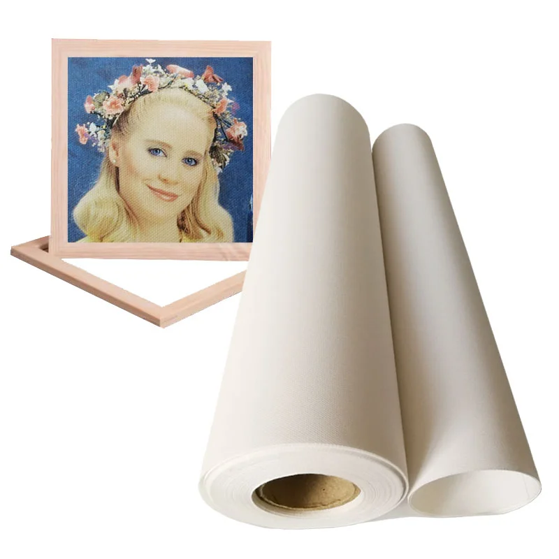 220gsm 42 Inch Inkjet Printable Polyester Artist Blank Canvas Roll For Painting
