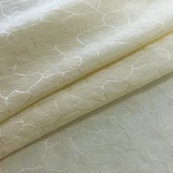 Plain Dyed 16MM Jacquard Linen Silk Blend Fabric For Dress Women Natural Fabric