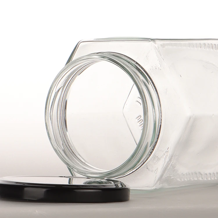 High Quality 250Ml 500Ml Hexagonal Jam Jar Honey Jar With Twist Off Lid