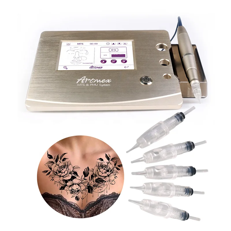 Permanent Makeup Pen Microblading Eyebrow Kit Tattoo Machine With MTS PMU Needles For Eyebrow Eyeliner Lip Hairline Small Tattoo