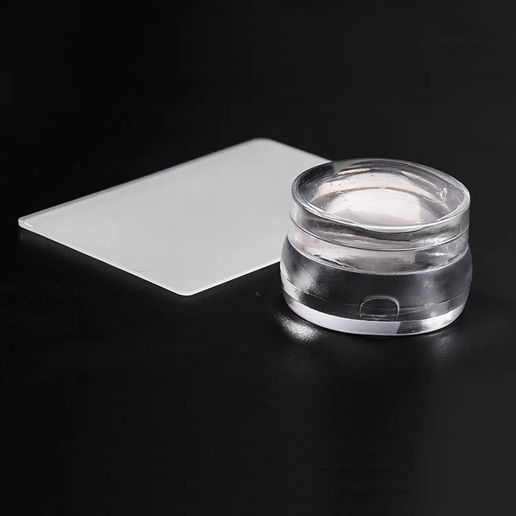 Clear Jelly French Nail Polish Print Transfer Nail Seal Stamp Template DIY Nail Art Stamper