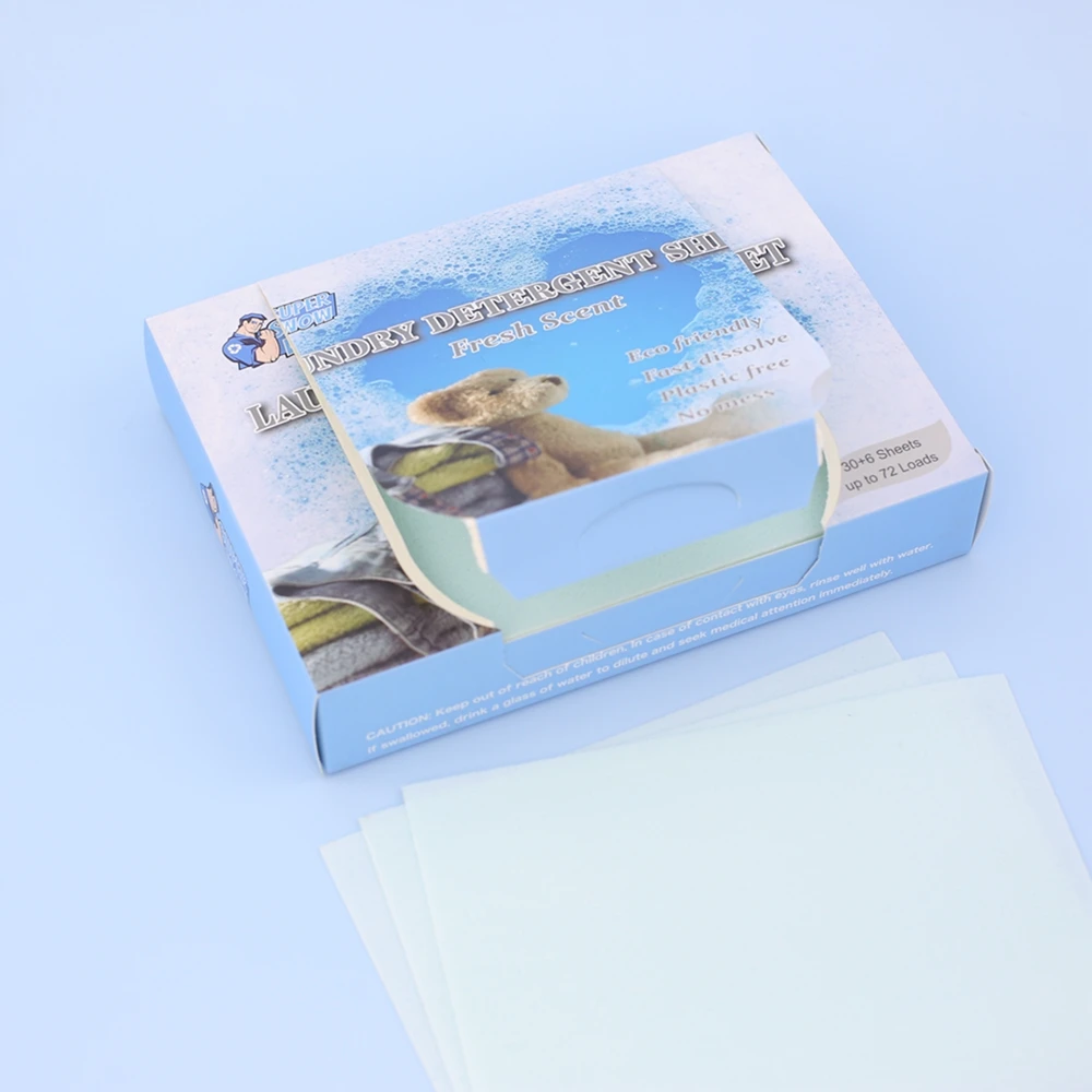 Custom Logo Laundry Supplier Super Concentrated Natural Biodegradable Strong Stain Fighting Lavender Laundry Sheet Strip