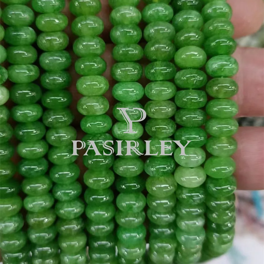 Pasirley 5x8mm Dyed Jade Stone Beads Nature-Colored Disc Heishi Bracelet Flat Spacer Beads Gemstones for Jewelry Making