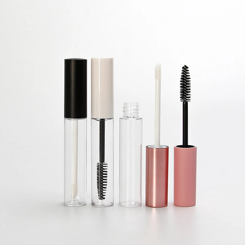 3ml cylinder rose gold eyeliner packaging empty clear eyelash serum tube lip gloss container bottle with wands brush