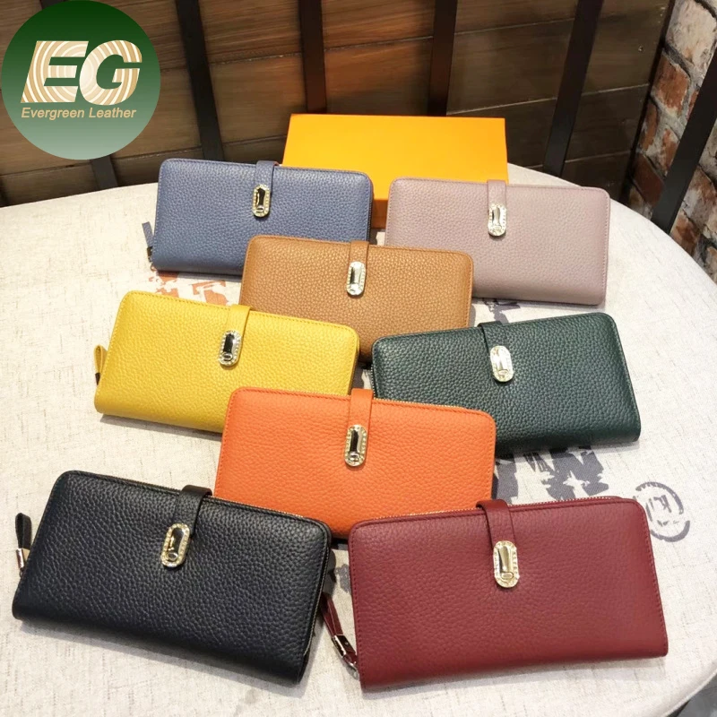 Al918 Ladies Custom Long Wallets Wholesale Girls Genuine Card Holder Fashion Purse Designer clutch Leather Wallet Women