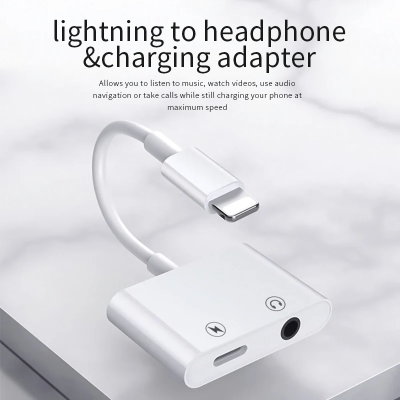 2 In 1 Capsule Double Jack Charging And Music Audio Adapter For Iphone 12 For Ipad
