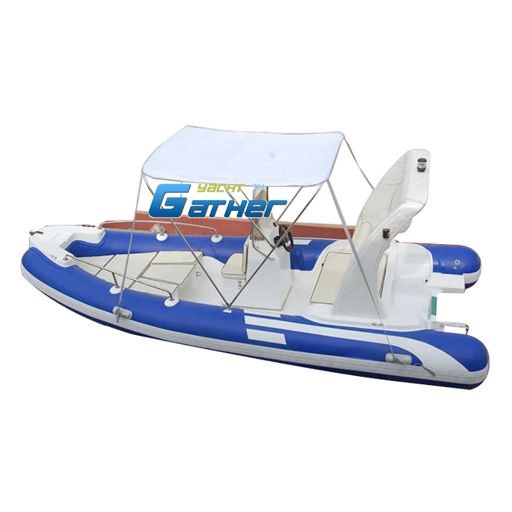 China factory direct 18ft 5.5m rib inflatable boat for sale RIB550A with hypalon tube console and seat backrest