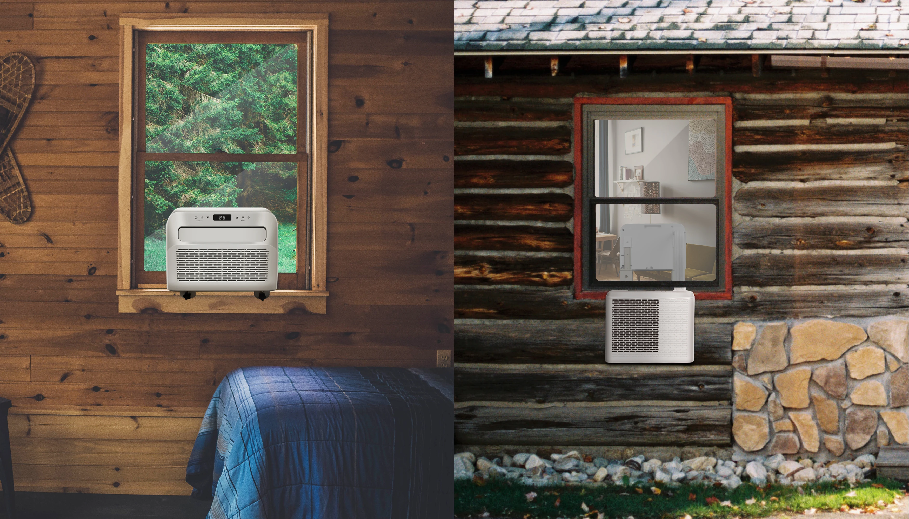 Mobile Split Caravan Air Conditioner with 240V voltage and remote control for camping