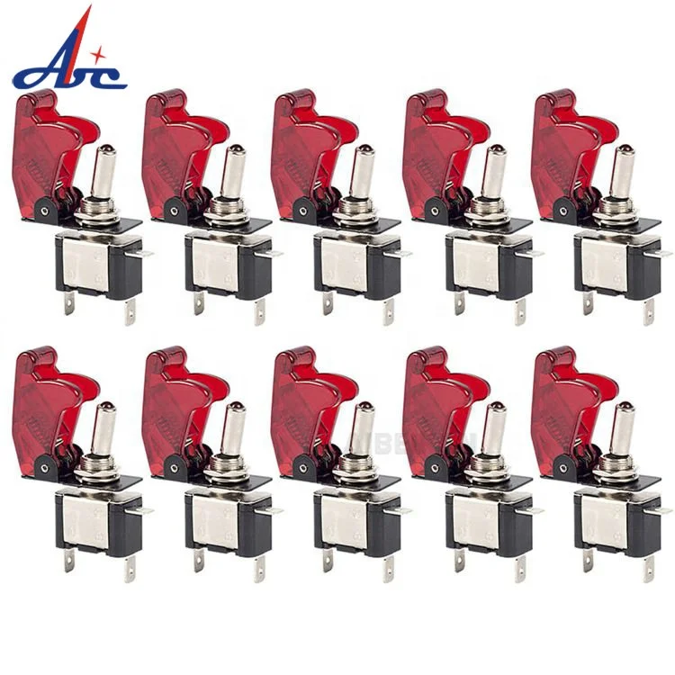 Waterproof 20A 12VDC ON-OFF SPST Illuminated Auto Toggle Switch Lighted with Safety Cover