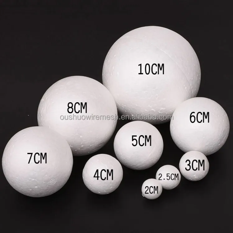 Craft Foam Balls White Styrofoam Smooth Round Balls for Home Easter Supplies School Arts Craft Project and Holiday Party