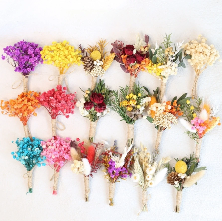 Factory wholesale DIY flower materials real dried flower bunches preserved fresh babysbreath flower mini bouquets PR0001