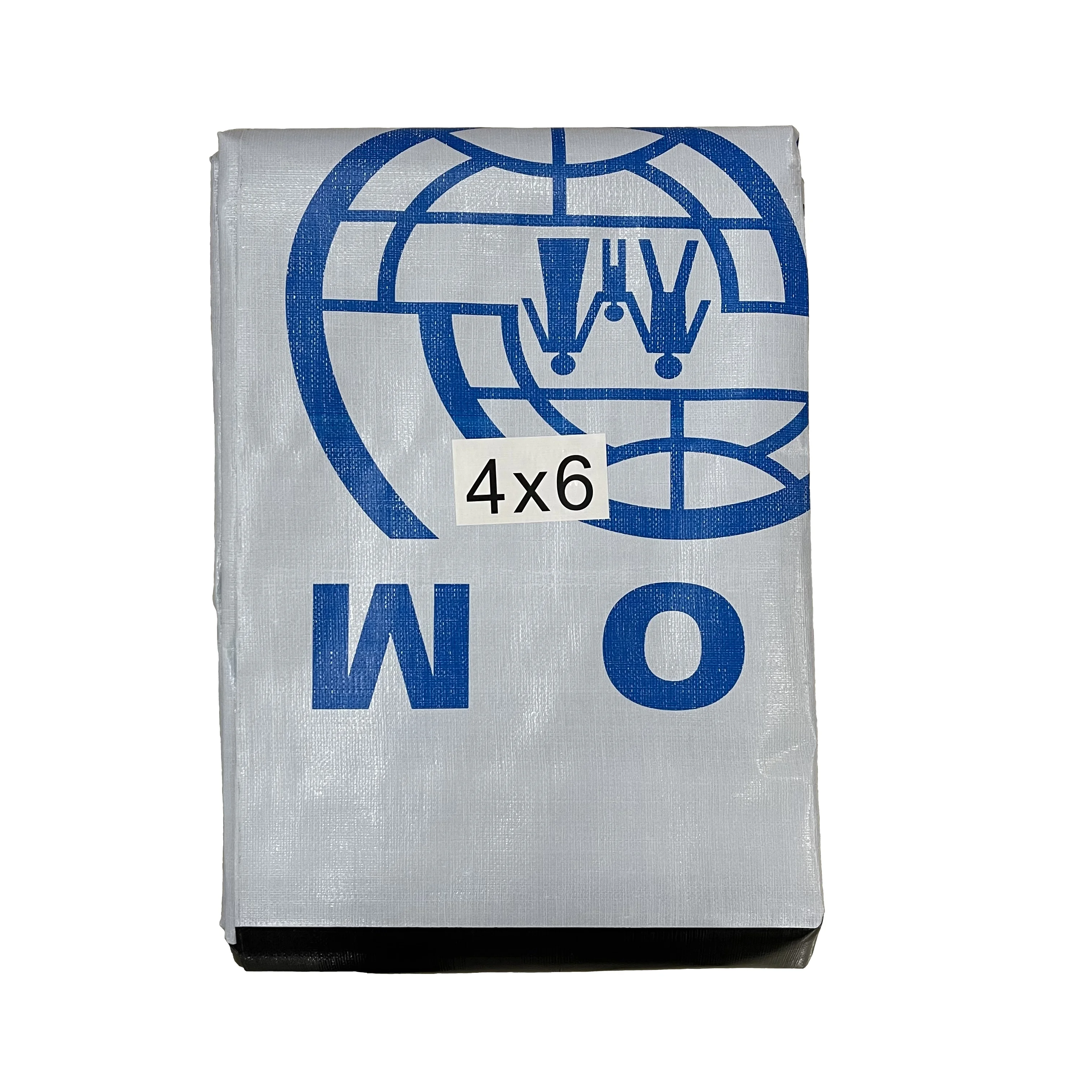 Black Line PE Tarpaulin with LOGO High Quality 100% Waterproof Black Reinforcing Line and White Color