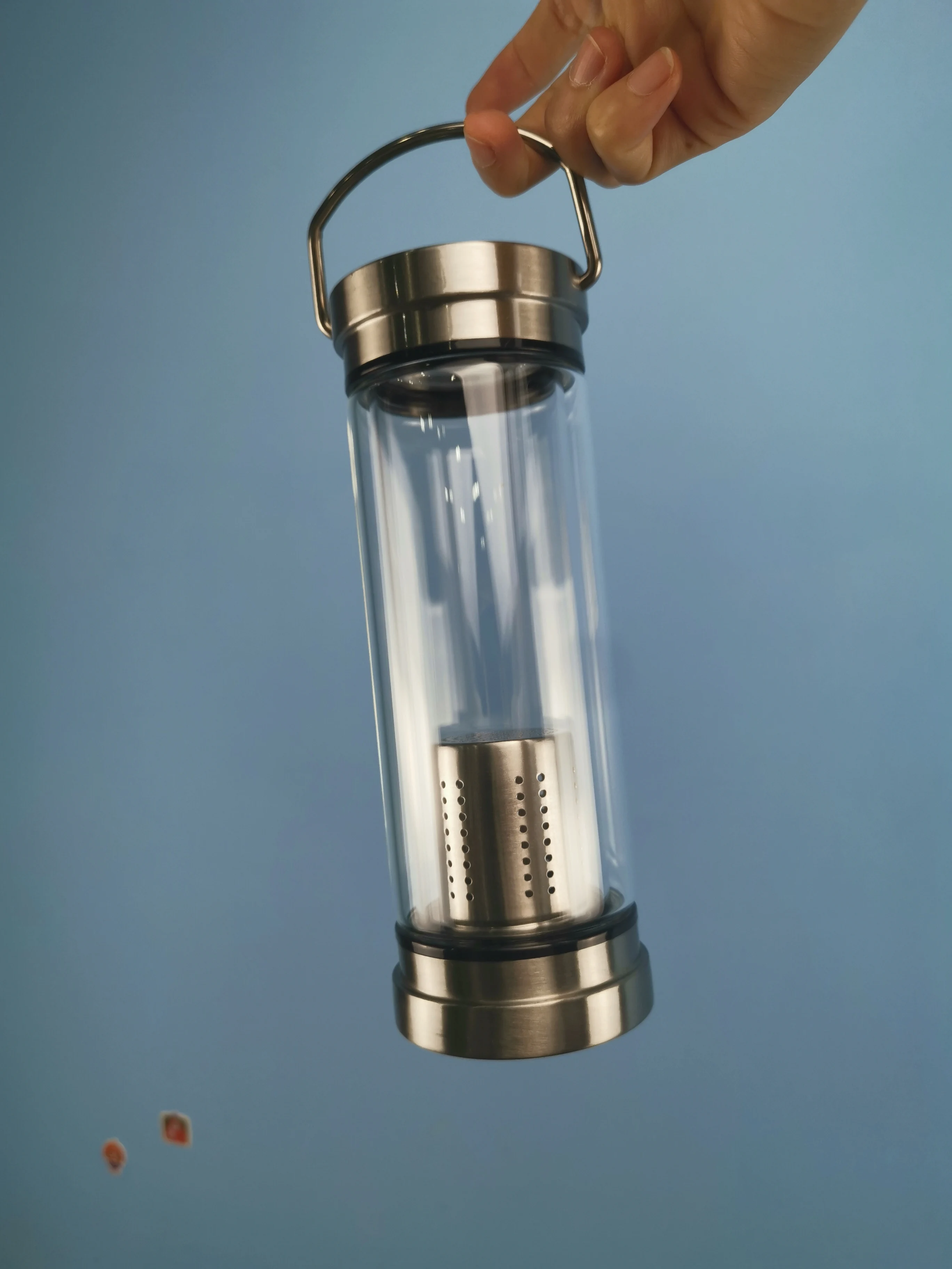 Новый дизайн, модная небьющаяся стеклянная бутылка для воды с двойными стенками, чашка с фильтром для заварки чая и крышкой, подарки