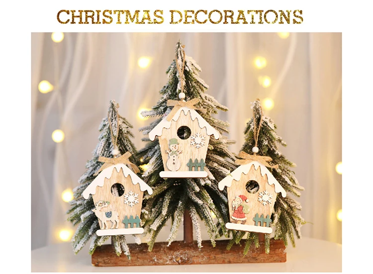 New Design MDF Wooden Crafts Hanging Christmas Tree Pendant with Painted Letters for Home Decoration on Christmas Day