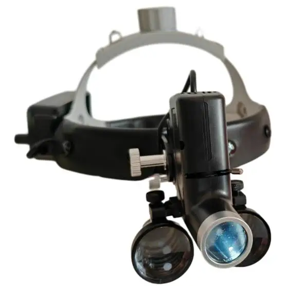 ENT Headlight and 4X Dental Binocular Loupes for Dental Surgery