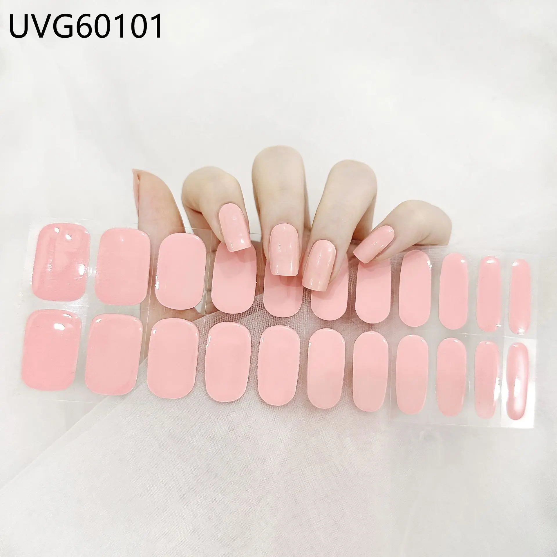 Wholesale Hot UV Gel Nail Stickers New Arrival Styles Nail Gel Wraps With UV Lamp Sell Semi Cured Wraps