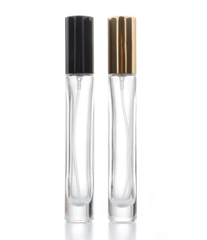 Transparent oil perfume bottles clear gold sliver black cover 10ml from China supplier