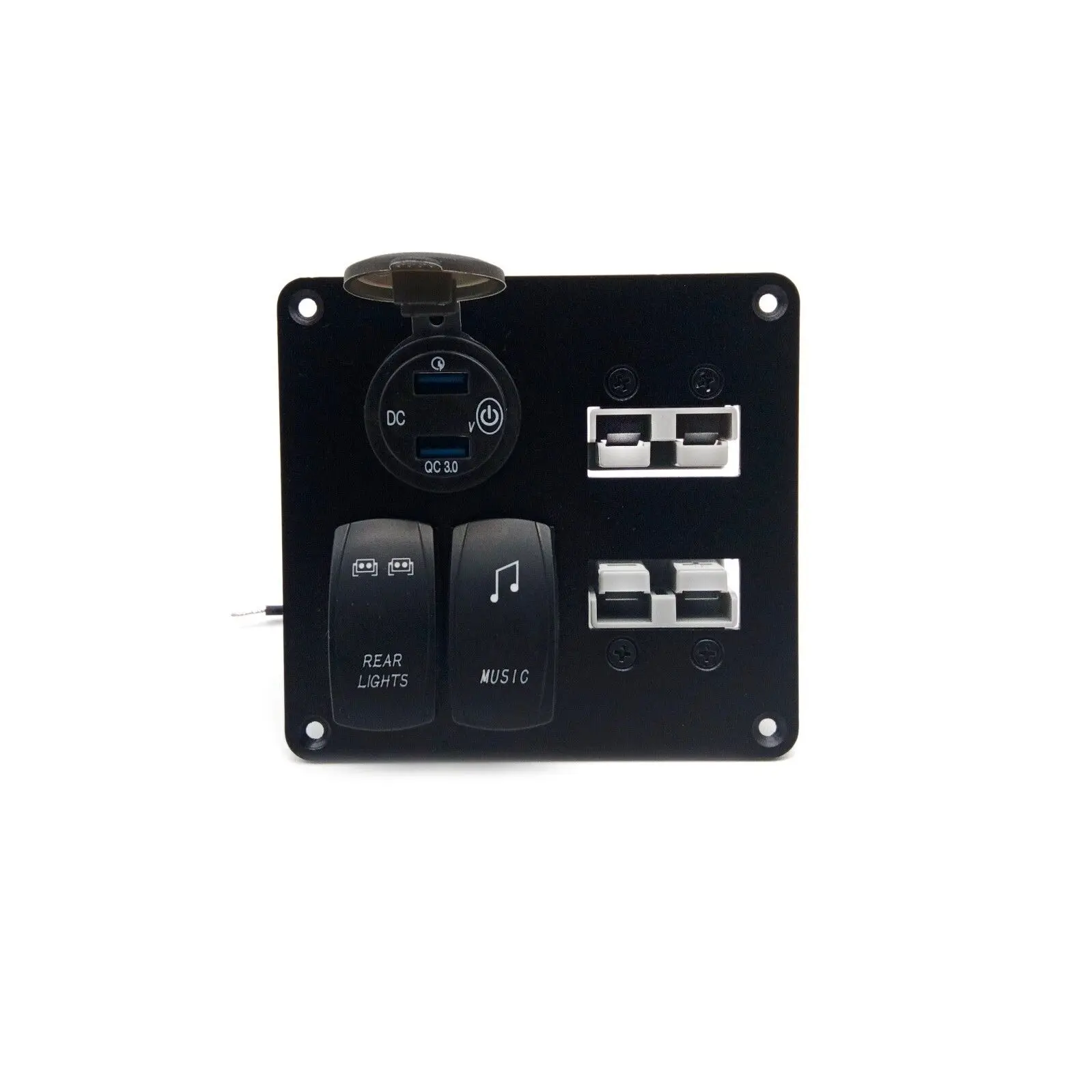 4 Gang Boat Switch panel Marine Switch Panel Waterproof 2 x 50A Anderson Adapter Socket, QC3.0 Dual USB Interface for Car Truck