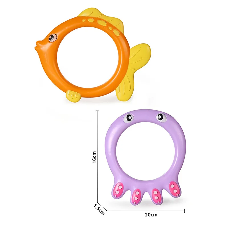 3Pack Diving Toys Underwater Swimming Ring fish pool swimming diving Rings children diving fish rings