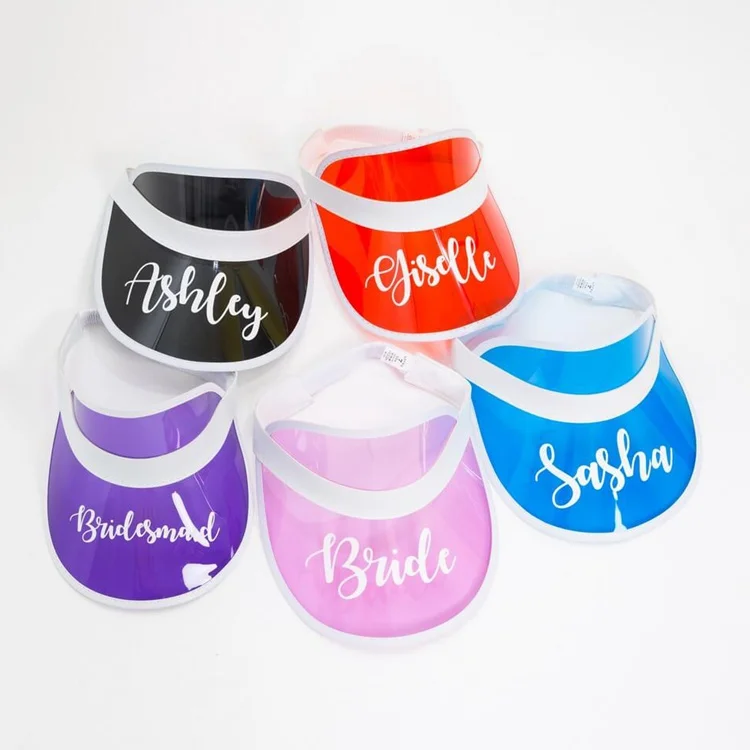 Cheap custom transparent pvc sun visor hat plastic sun visor cap wholesale