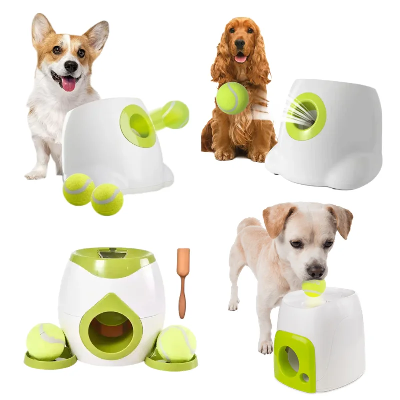 Hot Selling Interactive Dog Pet Toys Balls Throwing Launcher Pet Ball Launcher Thrower With Treat Dispenser - 3 Tennis Balls