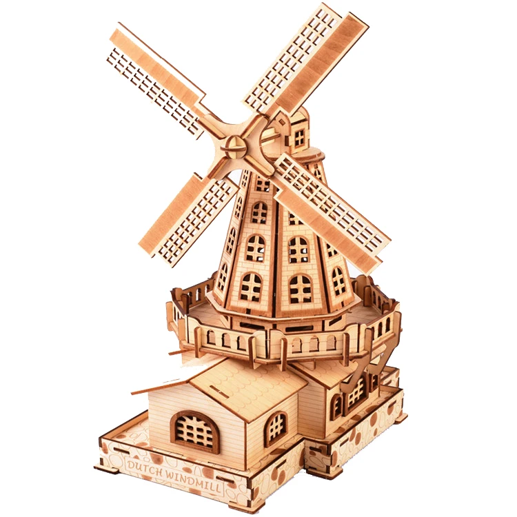 complex paper diy educational lifestyle windmill house tower 3d puzzle for children