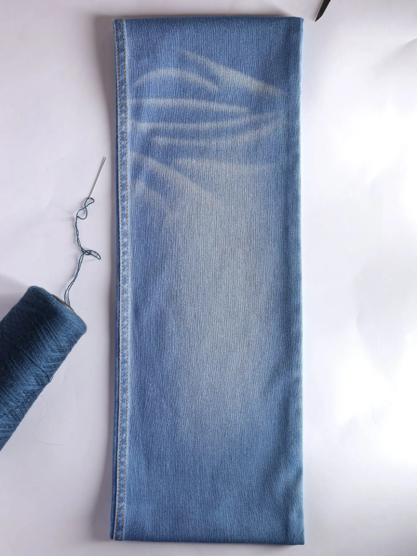 Best Seller Denim 57inch 60 Cotton 30 Poly 10 Spandex Knitted Fabric for Bottoms Tshirts Jackets Leggings Wholesale Manufacture