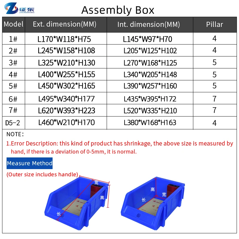Stackable Nut Bolt Boxes Industry Warehouse Storage Bins Workshop Tool Box Storage