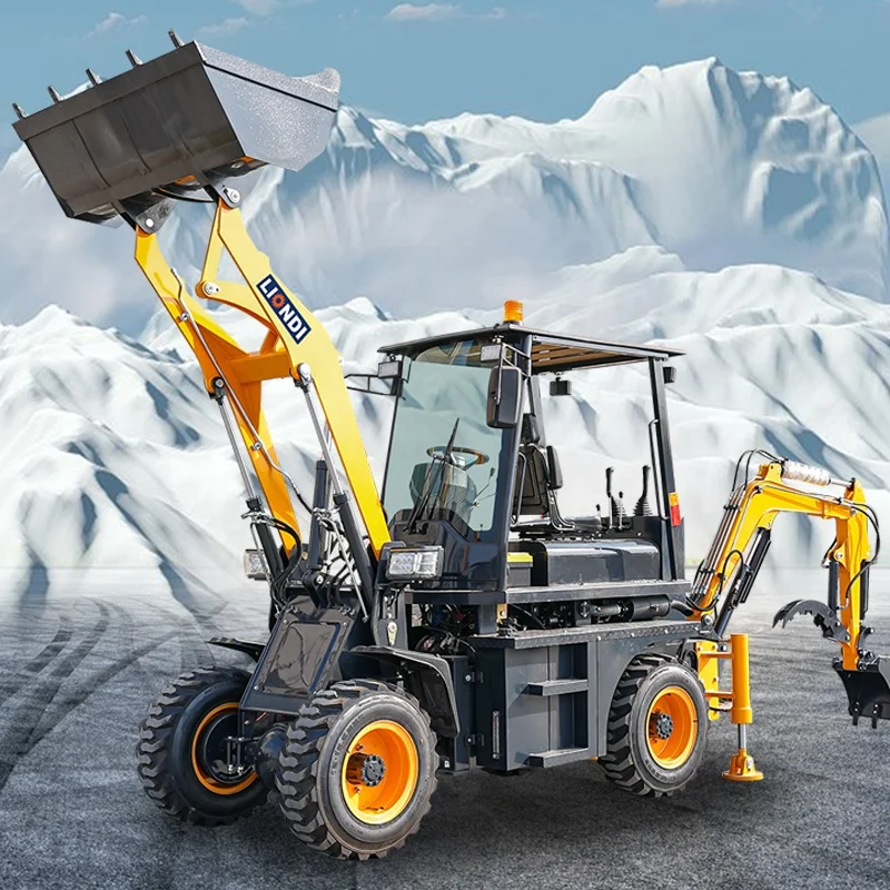 3.2 Ton 3.4T 5T 6T 8TON 4 In 1 Bucket Backhoe Loader Liondi Hydrostatic Transmission Wheel Loader
