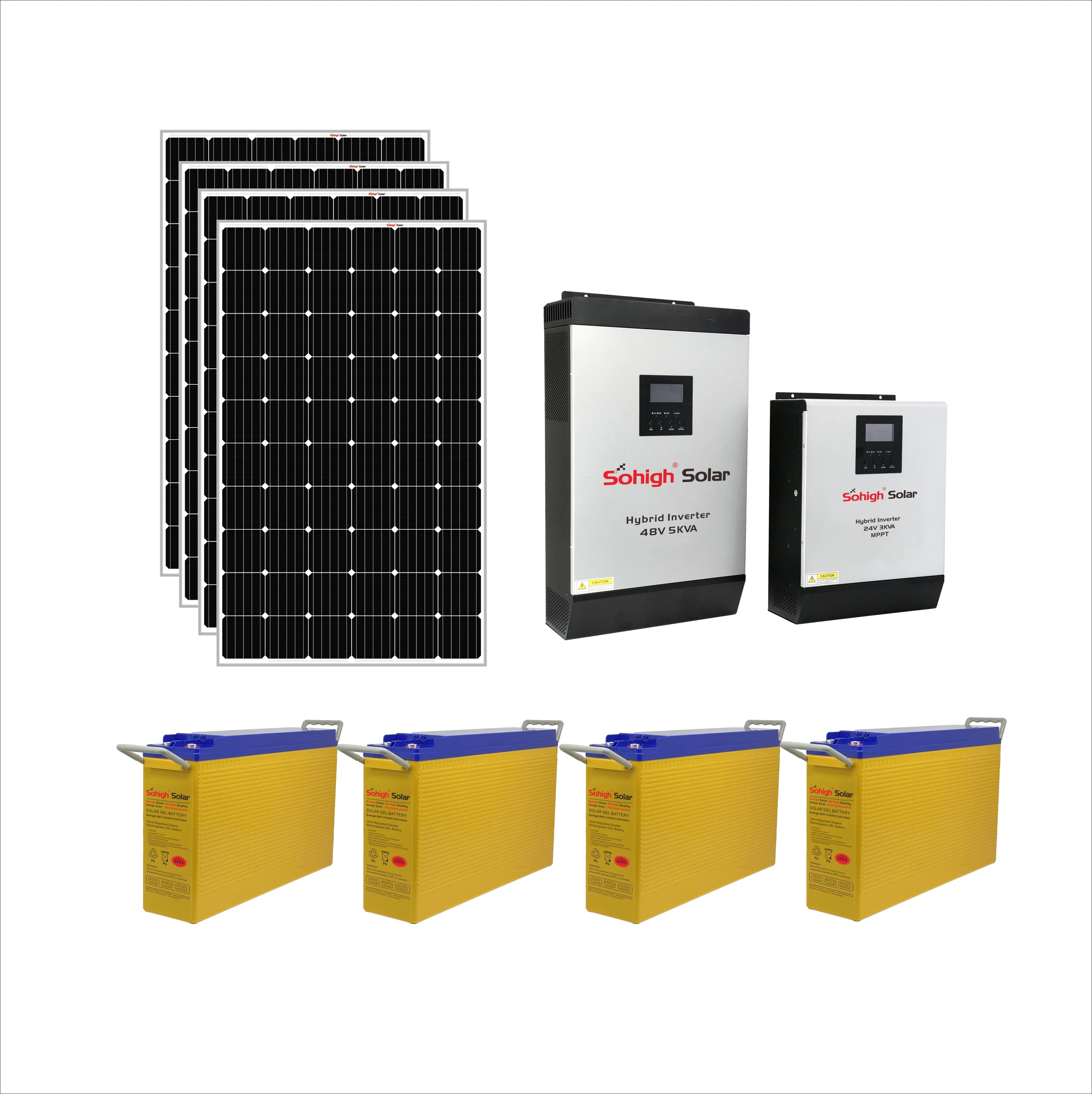 Sohigh Solar System 5Kw With Battery Solar System Complete Set 5KW 220V