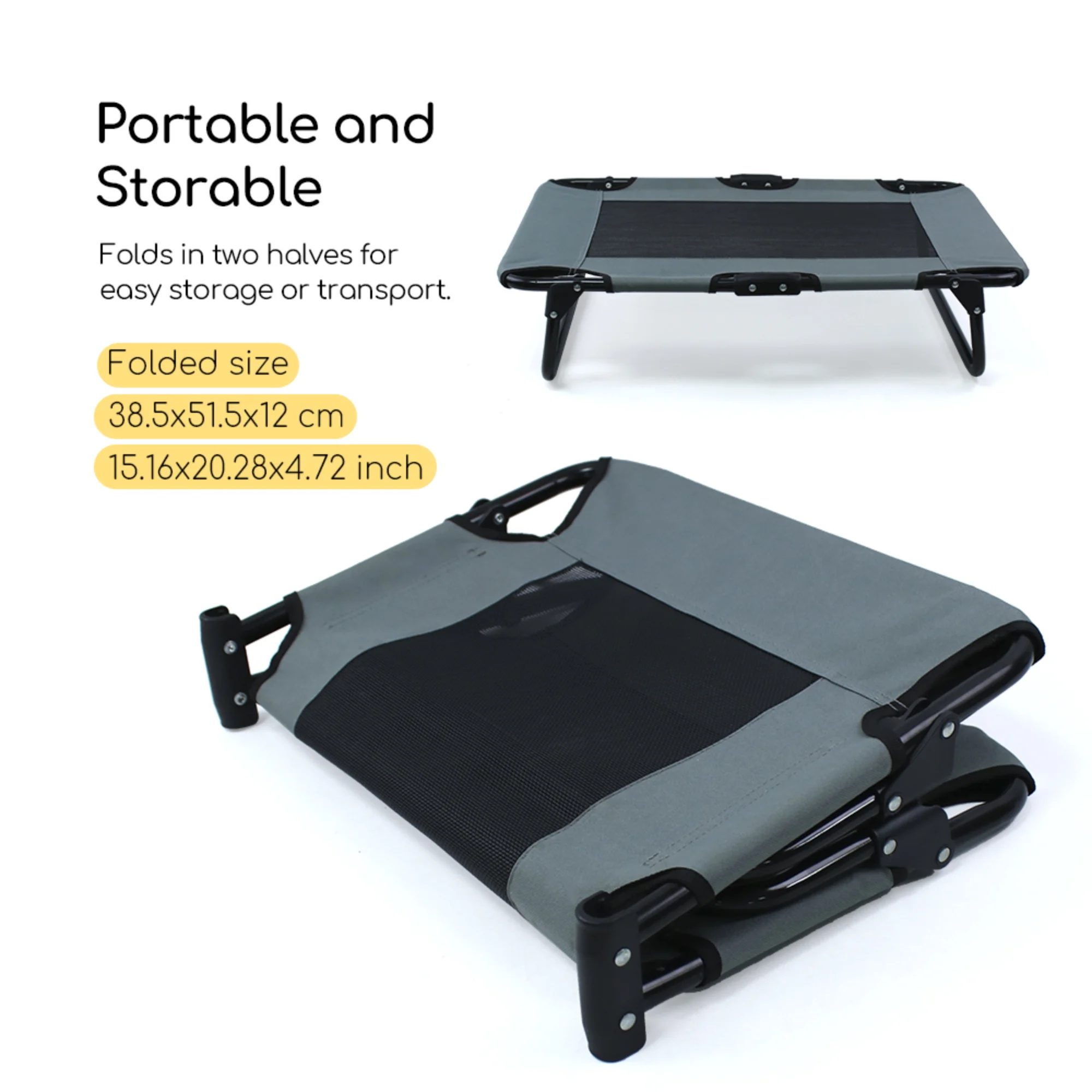 YOBO Eco-friendly Outdoor foldable Dog Bed Elevated raised pet cot for Large Dogs with Breathable Mesh & Oxford Fabric