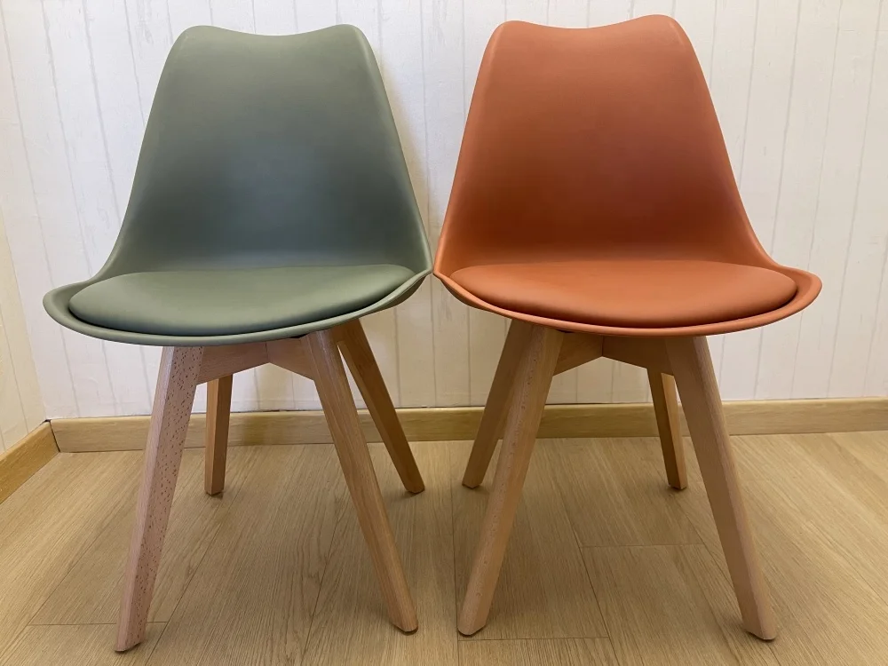 Modern Nordic Luxury Furniture Home Dining Chairs Cheap Plastic Kitchen Polypropylene Living Room Dining Chair With Wooden Legs