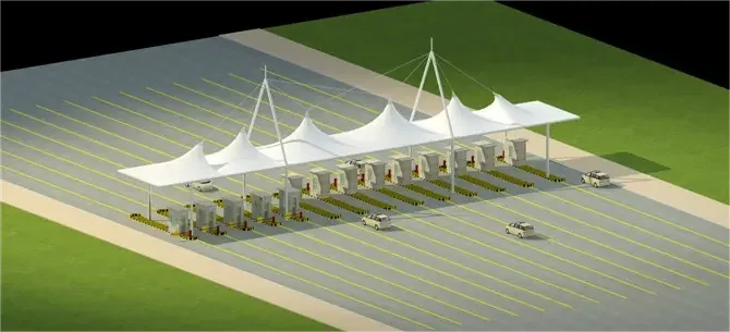 Membrane Structure Fabric Shade Carport Toll Station Toll Station Canopy Shed Building