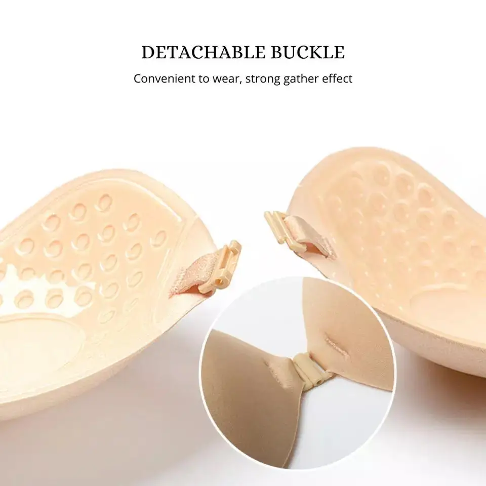 Mango Shape Invisible Bra Push Up Self Adhesive Strapless Backless Sticky Bra Reusable Silicone Nipple Cover For Women Underwear