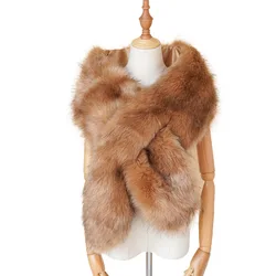 2022 Fashion  Women Imitation  Fox Fur Scarf  Black Winter Warm Shawls  Fur collar Plush Scarf