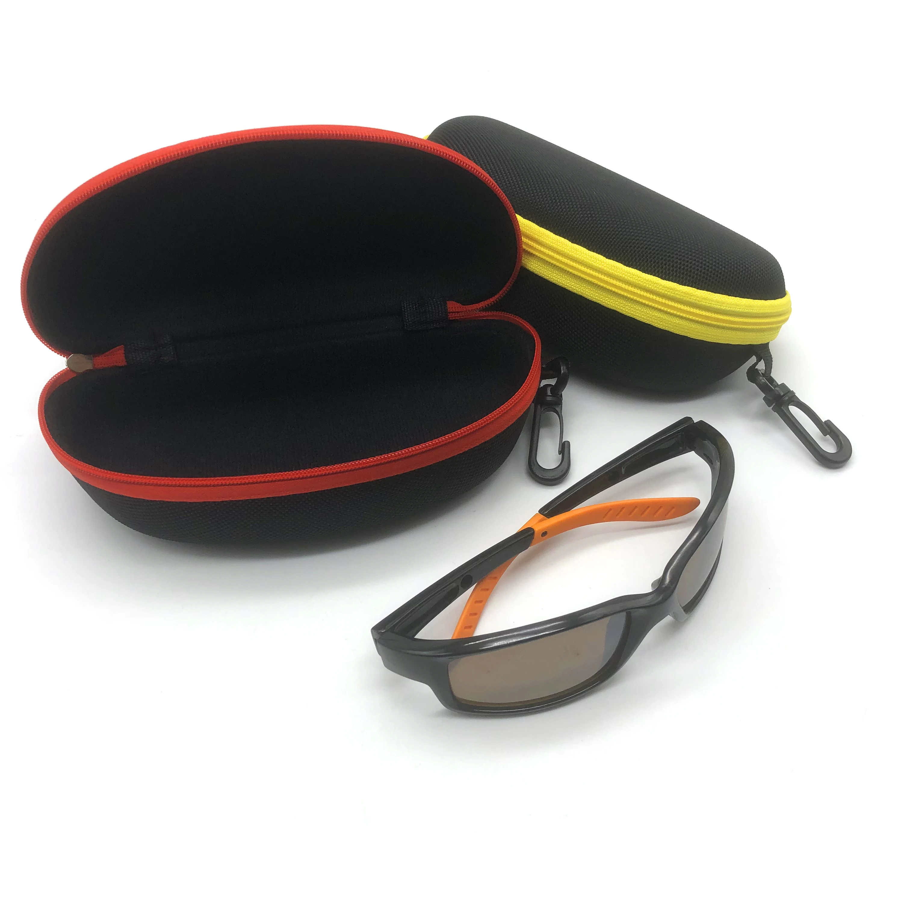 Customized EVA Sunglasses Case Portable Travel Zipper Eyeglasses Case With Hook