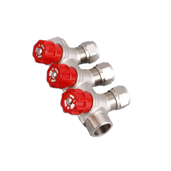 Separate Brass Pex Tubing water Distribution Manifolds  For Underfloor Heating System 3/4' 1' HVAC