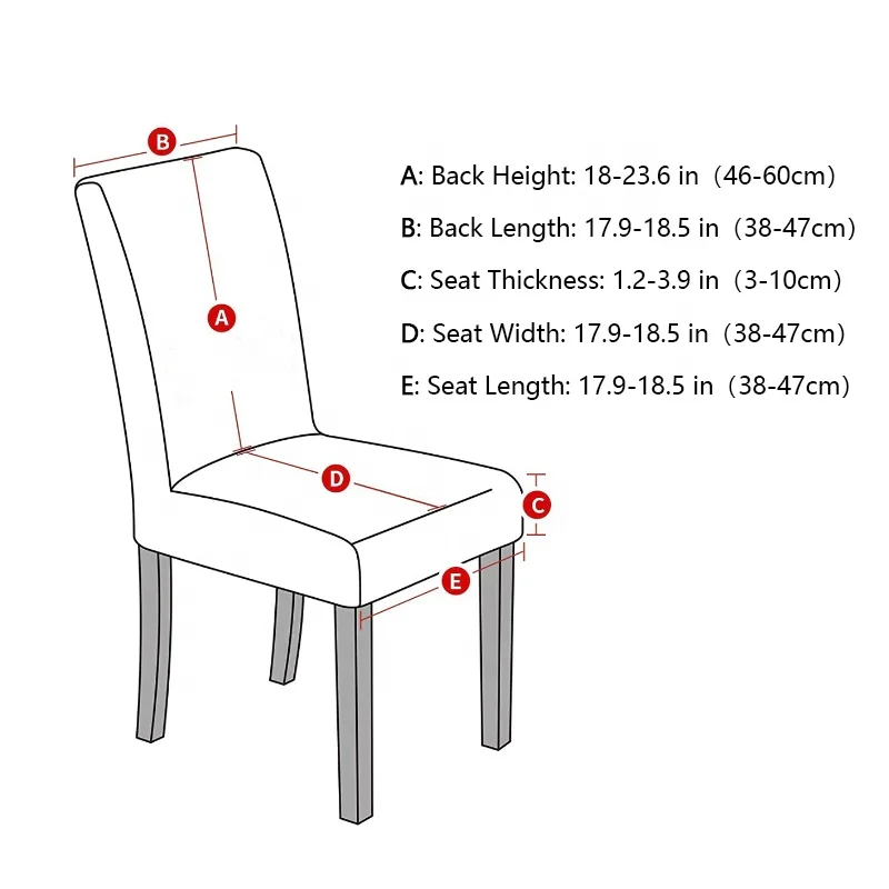 Simple wholesale modern Elastic jacquard chair covers Khaki Green small Dining chair seat covers for Dining Room