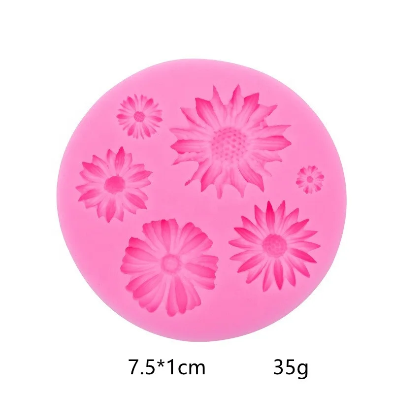 3D Daisy Rose Flower leaves leaf butterfly Fondant Silicon Molds For Baking Cake Decorating Sugarcraft