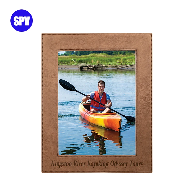 Personalized Wedding Gift Custom Blank Laserable Faux Leather Tabletop Picture Frames Wholesale Engraved Leatherette Photo Frame