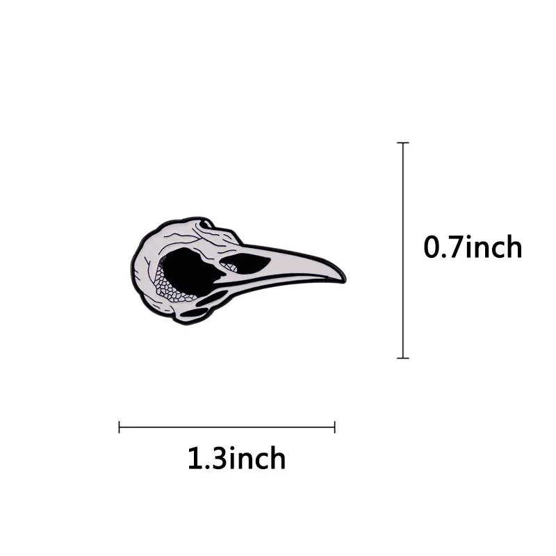 Dark Crow Skull Lapel Pin Bird Carcass Goth Day of the Dead Halloween Art Brooch Telling everyone that you love dead stuff!