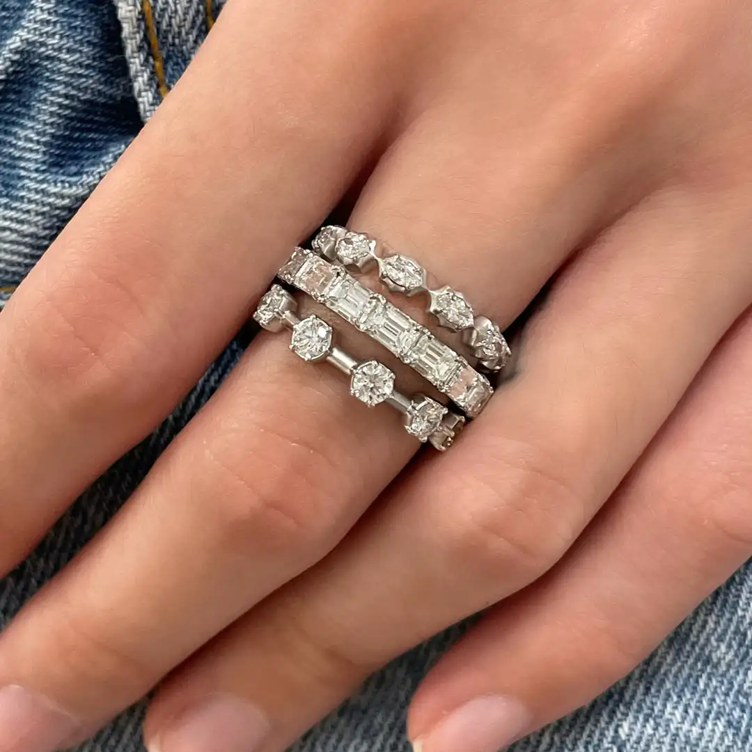 Laodun Hot Selling Fine Jewelry S925 Ring Vintage Elegant Creative Bands Zircon Sterling Silver Customize Diamond Ring Vermeil