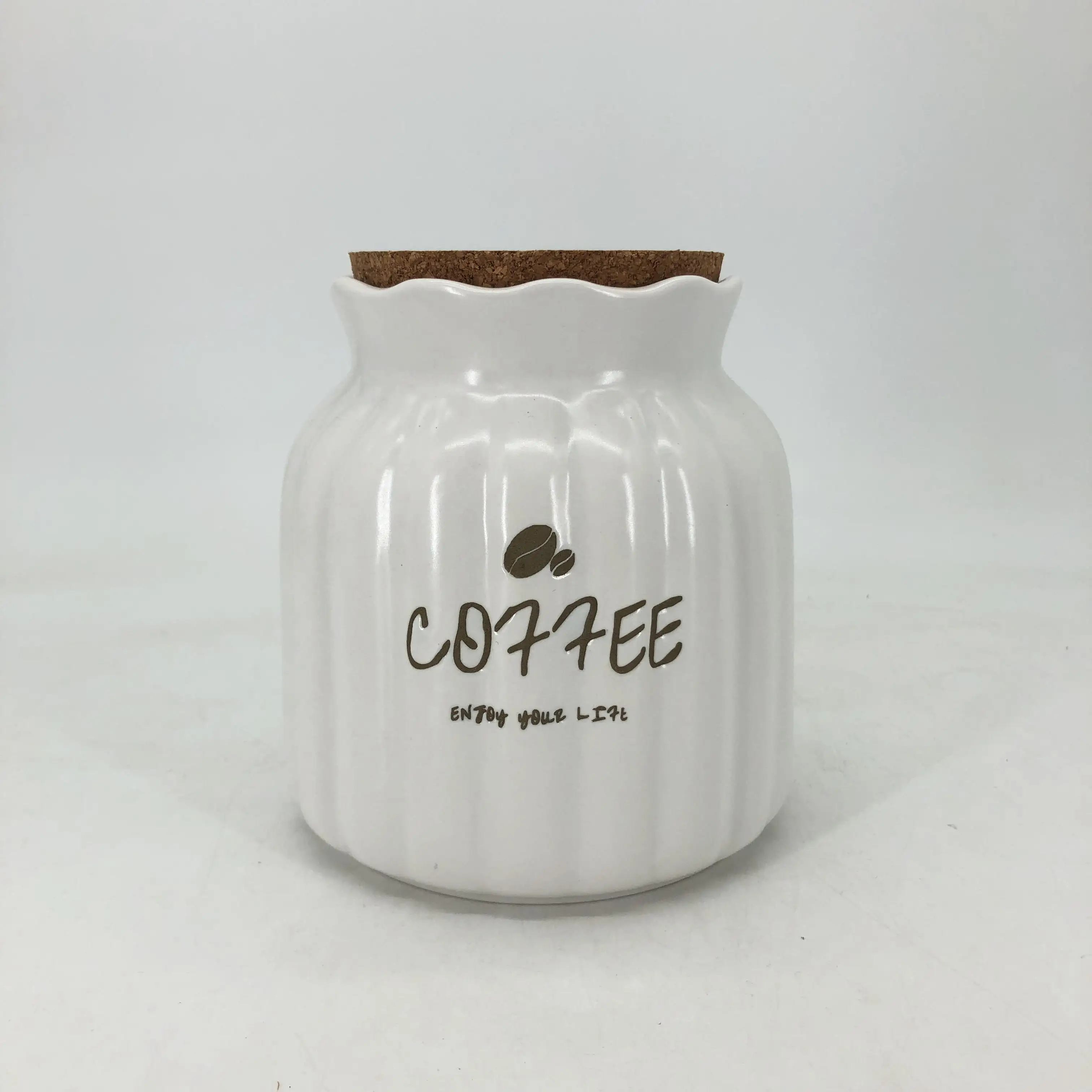 Custom Logo Ceramic Kitchen Cookie Candy Storage Container Porcelain Coffee Tea Sugar Food Storage Jar With Lid