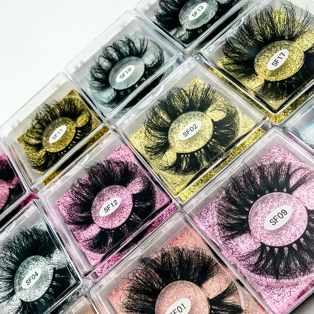 Wholesale Natural Fluffy Wispy Faux Mink Eyelashes Other Handmade Soft Private Label 100% 5D False 25Mm 3D Mink Eyelash