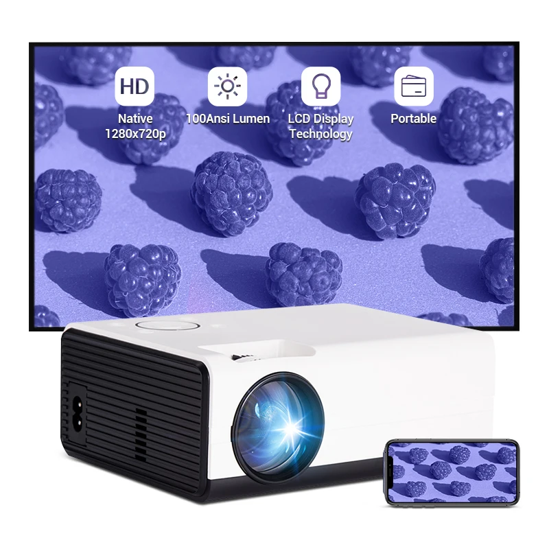 Hotack Cheap Mini Projector T01-S Hot Selling Mini Portable LCD LED Video Film Home Theater Mobile Phone TV Projector