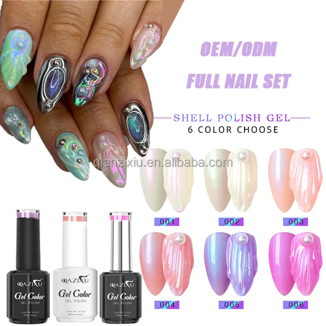 Good quality private label 15ml UV soak off gel polish factory sea shell gel polish for wholesale free design