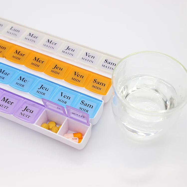 Monthly large pill organizer 7Days Pill Container Weekly Vitamin Case 4 Weeks Pill Box Daily Medicine Organizer 3 Days Werainbow